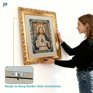 Tranh treo tường nghệ thuật Cloisonne thủ công, khung trang trí cao cấp, phong cách cổ điển, hình Chúa Giê-su và Phật, tranh tôn giáo Cơ Đốc dành cho trang trí phòng ngủ - Product Image 5