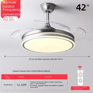 Ventilador de Techo de Cobre de 42 Pulgadas con Motor Silencioso, Iluminación LED, Control Remoto Retráctil, para Baño, Hogar, Sala de Estar, Comedor, Dormitorio - Product Image 5
