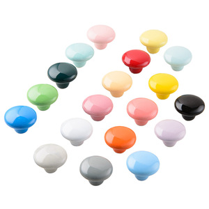 Ceramic Pulls Rural <b>Single</b>-hole Handles Colorful Cabinet Drawer Handles for Kitchen and Bedroom Modern Design - Product Image 1