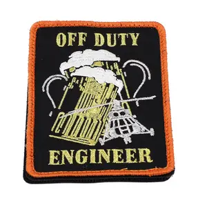 Custom Iron On Woven Patch Embroidery Patch Brand Logo Badge Applique Clothes Patch