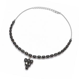 Collier en argent sterling 927 plaqué rhodium avec topaze fumée pour femmes - Product Image 2