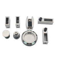 Type carré prix moins cher accessoires de porte coulissante en verre coulée durable en acier inoxydable
