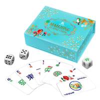 Boîte rigide de Mahjong à fermeture magnétique avec logo personnalisé Emballage de cartes à jouer en plastique Boîte rigide de 160 pièces Boîte de tuiles de Mahjong américain