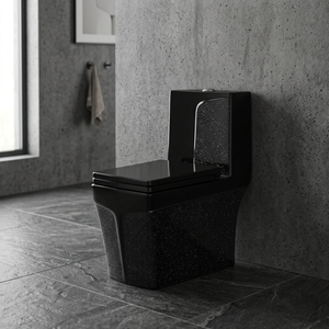 WC en céramique décorative indienne monobloc avec réservoir encastré, chasse d'eau siphonique à double débit, toilettes allongées pour projets - Product Image 3