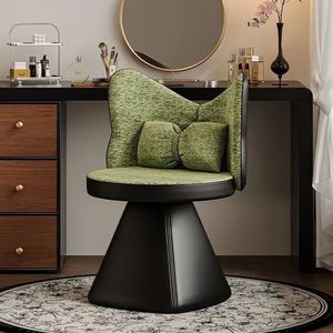 Dressing Stool Swivel Makeup Chair Green Fabric Butterfly Backrest <b>Bedroom</b> <b>Vanity</b> Seat Revolving Seat For Women - Product Image 3
