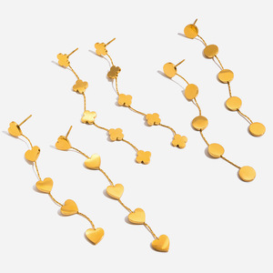 ต่างหูรูปหัวใจ ชุบทอง สแตนเลสสตีล สำหรับผู้หญิง สวมใส่ได้ทุกวัน เครื่องประดับแฟชั่น ต่างหูแบบห้อย - Product Image 1