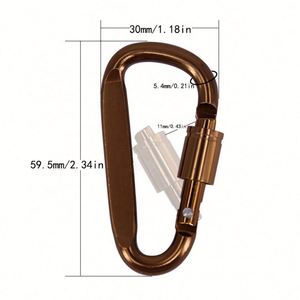 คาราไบเนอร์แบบหนีบพร้อมห่วง D สำหรับเดินป่ากลางแจ้ง ทำจากอลูมิเนียมอัลลอยด์ แข็งแรง ทนทาน พร้อมตัวล็อคแบบสกรู ใช้งานง่าย พกพาสะดวก เป็นมิตรกับสิ่งแวดล้อม - Product Image 6