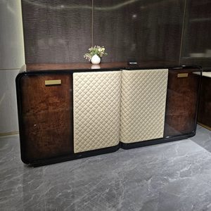 Set di Mobili di Lusso Runwood per Soggiorno in Stile Italiano, <span class=keywords><strong>Divano</strong></span> in Legno di Radica, Mobile TV Lucido di Alta Qualità per Villa - Product Image 5