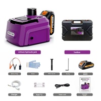 Cric hydraulique électrique 12V 5 tonnes avec manomètre, gonfleur de pneus et clé à chocs – Outils d'urgence pour le changement de pneus de voiture