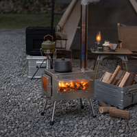 Poêle à bois portable Luling ZC360, durable, en acier inoxydable, pour la cuisine en camping et en extérieur