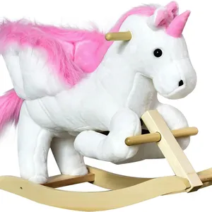 Baby Rocking Horse Toy for Kids with Lullaby Song Plush Ride on Horse with Heavy-Duty Support System