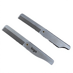 Peigne à barbe pliable portable avec manche en plastique PC, dents en plastique, logo personnalisé, peigne à cheveux rabattable pour les voyages - Product Image 4