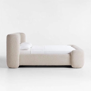 <span class=keywords><strong>Letto</strong></span> <span class=keywords><strong>Matrimoniale</strong></span> in Tessuto Semplice Italiano 1,8m Stile Nordico di Lusso Leggero Color Crema per Piccoli Appartamenti e Ville - Product Image 2