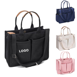 Bolsa de Lona de Gran Capacidad con Logotipo Personalizado, Bolso de Mano Versátil para el Uso Diario, Bolso Tote Informal, Bolso de Hombro de Lona para Mujer - Product Image 1