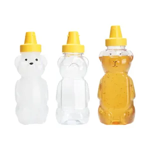 Bpa Free Tái Chế Dễ Thương Brown Bear Shape Nhôm Cap 16 Ounce Ép Lạnh Nước Trái Cây Chai Nước Giải Khát