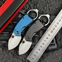 Couteau pliant KS 8710 Mini en acier 8Cr13MoV, manche en acier inoxydable 440, porte-clés, couteau de poche tactique, EDC, camping, survie, outil cadeau
