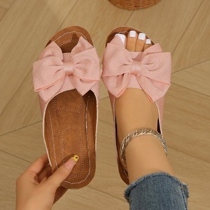 Sandalias de plataforma para mujer, estilo moderno y de moda, para exteriores, de tela, con suela suave y lazo, para verano. - Product Image 1