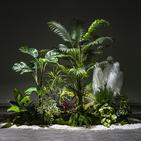 Ensemble complet de plantes artificielles pour vitrine de magasin, aménagement paysager botanique factice pour merchandising visuel et boutiques