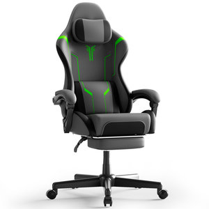 Silla Gamer AJUNION, Silla de Computadora de Tela para Juegos, 254 lbs, 90-135 °   Silla de Juego Reclinable con Masaje Lumbar y Reposapiés - Product Image 1