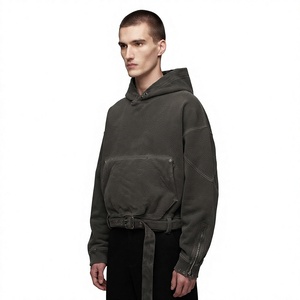 Men Acid Wash Oversized Hoodie 100% Cotton Pullover Sweatshirt Washed Streetwear Hooded Jacket - Product Image 3
