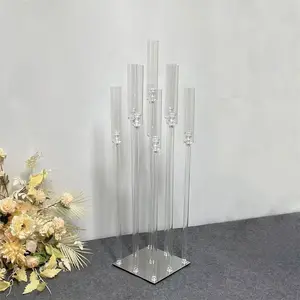 Style européen nouveau chandelier en cristal acrylique 9 têtes étape haute décoration de scène de mariage accessoires de décoration de fête