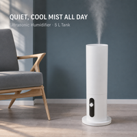 Humidificateur d'air ultrasonique à brume froide électrique de 5 litres avec faible niveau sonore, garantie d'un an pour une utilisation domestique et au bureau