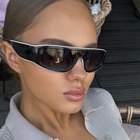 Lunettes de soleil de luxe au design populaire, style œil-de-chat, pour femmes, monture intégrale noire et blanche, pour l'extérieur