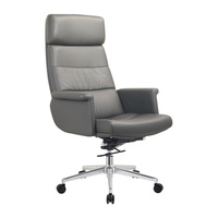 Fauteuil de bureau moderne en cuir à dossier haut, siège moelleux, pivotant, avec roulettes lisses pour la maison et le bureau