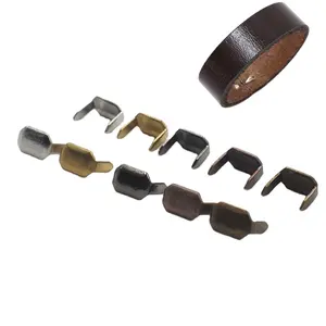 DIY 8mm besi kuningan antik kuningan nikel warna perak logam cakar kuku untuk Jam kulit sabuk konektor Kit