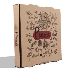 中国供应商定制牛皮纸瓦楞8英寸披萨盒定制商标印花