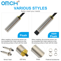 适用于M18 M30金属电容式电感接近传感器4-25毫米的OMCH LLJ系列双检测距离开关M8 M12