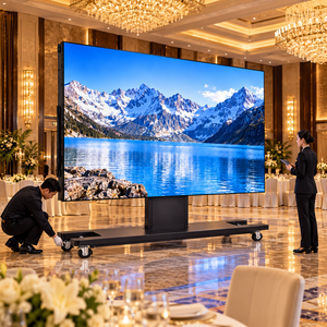 Écran LED pliable ultra-large de 163 pouces P1.87, affichage LED sur roues relevables pour les événements annuels et les banquets des grands hôtels - Product Image 4