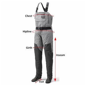 Cuissardes de pêche à la mouche 100% imperméables pour hommes, cuissardes de chasse avec chaussettes de pêche en néoprène - Product Image 6