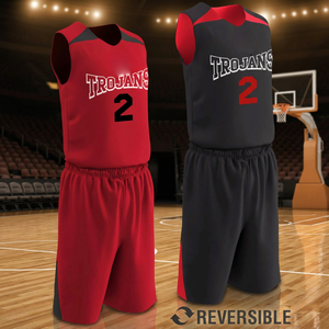 Uniformes de basket-ball respirants 100% polyester, conçus sur mesure, avec nom et numéro d'équipe, impression par sublimation, équipement d'entraînement antibactérien - Product Image 3