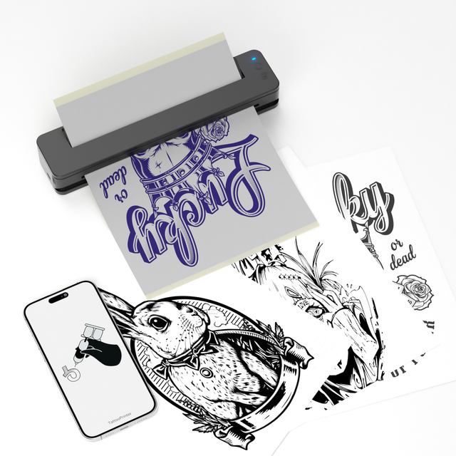 CNC 2500mah Wireless Bluetooth USB Tattoo Transfer Machine With APP Mobile Mini Printer Tattoo Thermal Printer