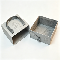 Boîtes d'emballage de luxe en carton avec logo personnalisé CMYK, coulissantes, pour perruques et extensions de cheveux, avec poignée en ruban