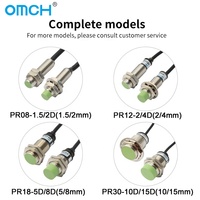 Sensor de Proximidad Inductivo Metálico OMCH, Serie PR08 PR12 PR18 PR30, NPN PNP NO NC Sn, 1.5mm-15mm