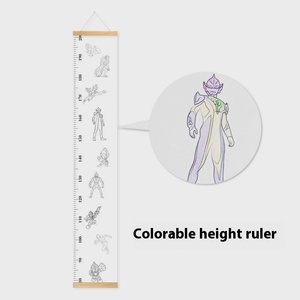 Tùy Chỉnh Bé Tăng Trưởng Biểu Đồ Có Thể Tháo Rời Vải Tường Treo Cho Unisex Trẻ Em Từ 2-7 Năm Được Làm Từ Gỗ Và Bông - Product Image 1