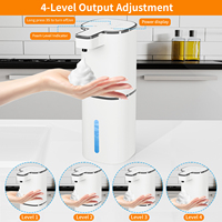 Distributeur de savon automatique sans contact de luxe avec écran LED, rechargeable par USB, à capteur infrarouge mural pour salle de bain d'hôtel