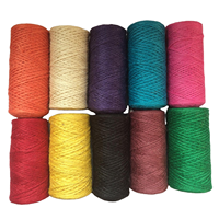 Cuerda de Algodón Trenzada de 2mm y 100m, Cuerda de Colores para Manualidades, Tejido a Mano, Decoración, Tapicería