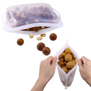 Fabricants de sacs en silicone transparents au design moderne personnalisé, petits sacs en silicone réutilisables de 500 ml pour aliments - Product Image 3