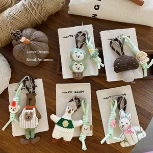 Colgante de Peluche Suave Estilo Coreano con Diseño de Hongo, Forma 3D, para Bolsos de Niñas, Llavero de Moda Infantil con Cierre Metálico Plateado - Product Image 1