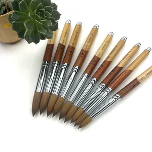 Joyrich Eco-friendly High Quality Double Color Wooden Handle Nail Brush Size 4-24# Kolinsky Acrylic Nail Brush