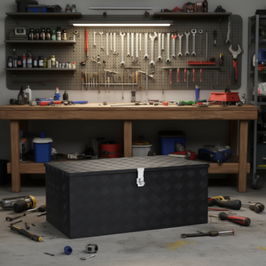 Caja de Almacenamiento de Aluminio 39.4x21.7x14.6 Pulgadas con Cierre de Pestillo, Caja de Herramientas para Garaje, Resistente al Agua, con Recubrimiento en Polvo - Product Image 2