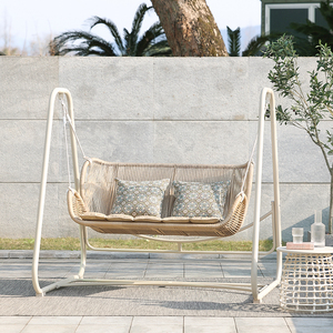 Fauteuil suspendu double moderne et simple en <span class=keywords><strong>rotin</strong></span> imperméable pour extérieur, idéal pour villa, maison, cour, balcon, chaise longue de loisirs en forme d'œuf - Product Image 5