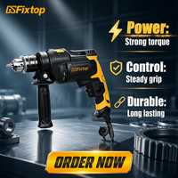 Bor Impak Berkabel GSFixtop 650W 13mm  Colokan Eropa Bor Palu Putar 26mm 650W 13mm Mode Impak untuk Industri & DIY