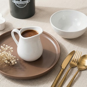 Gelas Susu Porselen Putih 4,5 Inci dengan Gagang Tahan Panas untuk Kopi Teh Restoran Rumah Dapur - Product Image 4