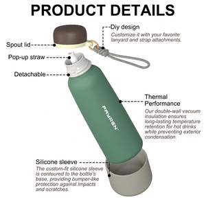 Bouteille isotherme portable en acier inoxydable à double paroi multicolore avec couvercle à corde, idéale pour le sport et les cadeaux d'affaires – Offre Spéciale - Product Image 5