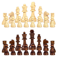 Pièces d'échecs en bois uniquement, tournoi Staunton Wood Chessmen avec roi de 3.5 pouces, pions de jeu d'échecs pour jeu d'échecs