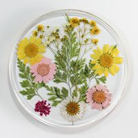 Sous-verres en résine époxy incrustés de fleurs sèches faits à la main de haute qualité TAPIS de tasse de thé créatifs pour un usage quotidien à la maison sous-verres promotionnels